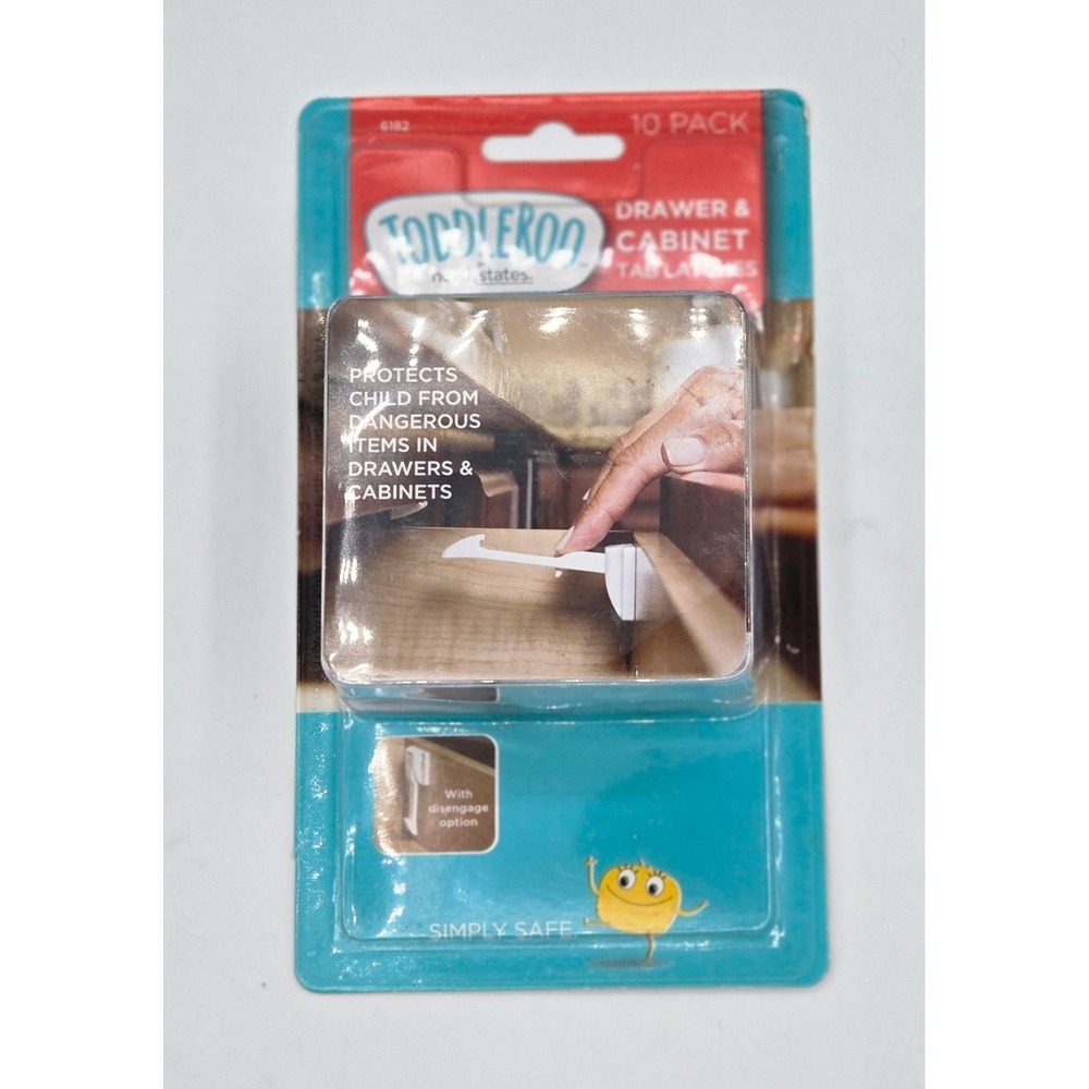Toddleroo‎ North States Drawer Cabinet Tab Latches Safety Child Proof 10 Pack